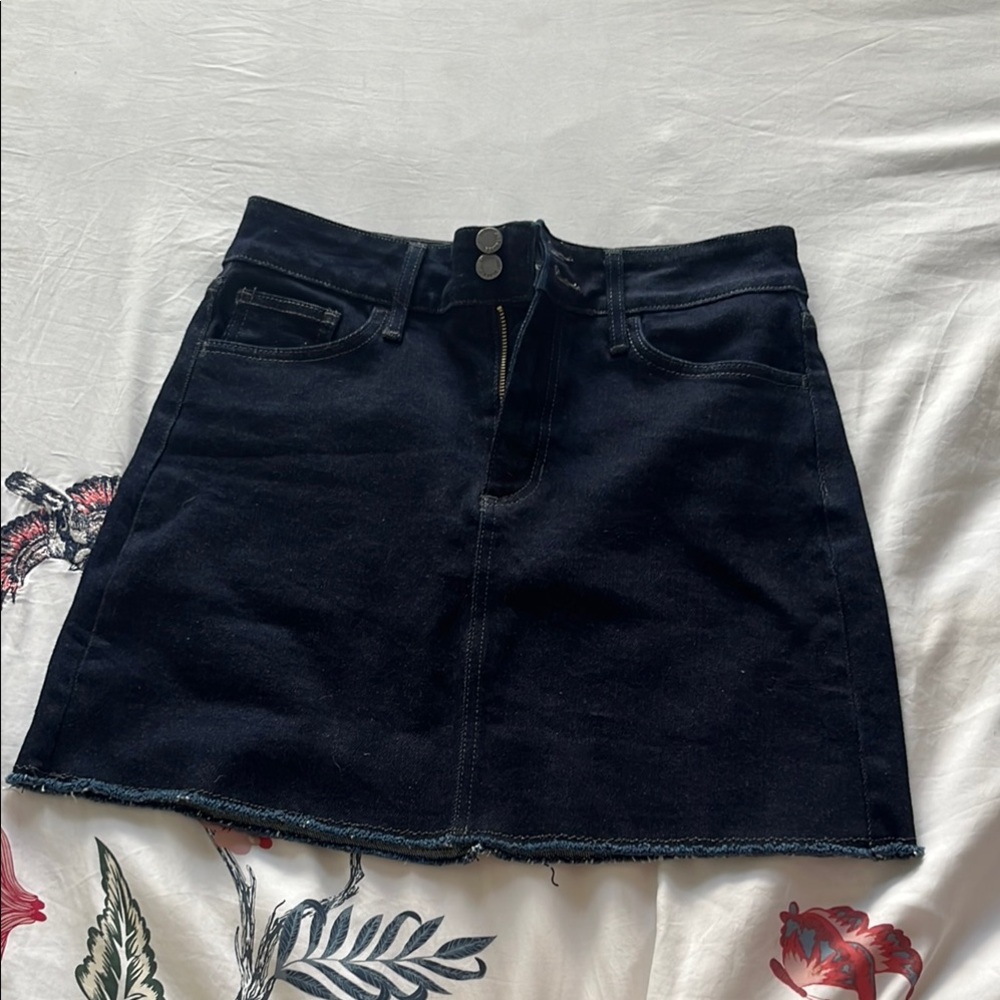 Dark wash denim skirt